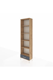 Arges Dolap 5 Raflı Tek Çekmeceli 60x30x221 Çam-Antrasit