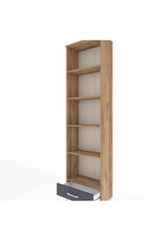 Arges Dolap 5 Raflı Tek Çekmeceli 60x30x221 Çam-Antrasit