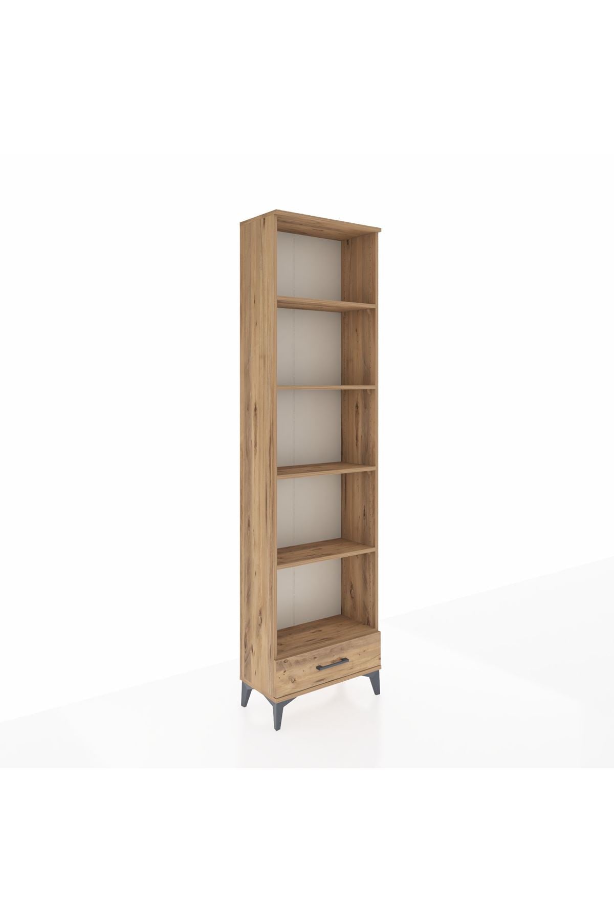 Arges Dolap 5 Raflı Tek Çekmeceli 60x30x221 Çam-Çam