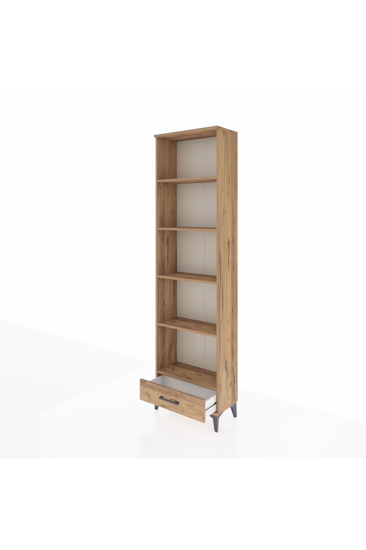 Arges Dolap 5 Raflı Tek Çekmeceli 60x30x221 Çam-Çam