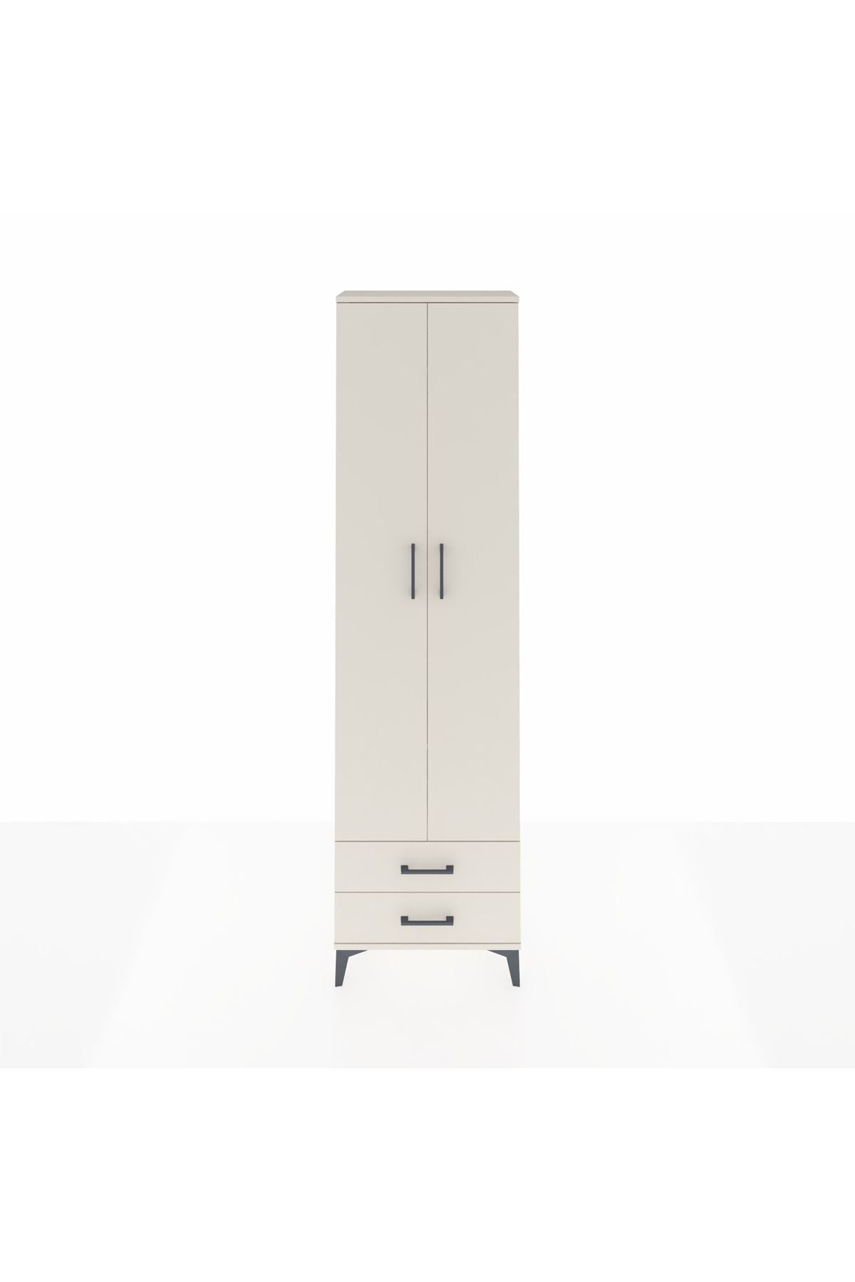 Arges Dolap 3 Raflı 2 Çekmeceli Tek Askılı 60x30x221 Aytaşı-Aytaşı