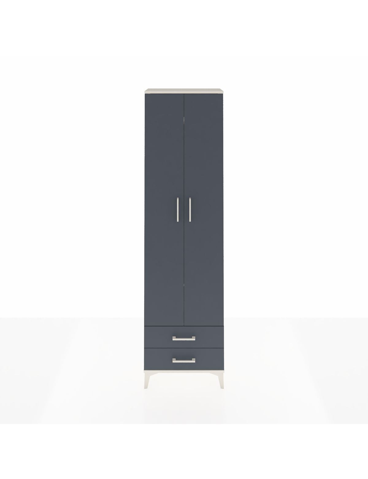 Arges Dolap 3 Raflı 2 Çekmeceli Tek Askılı 60x30x221 Aytaşı-Antrasit