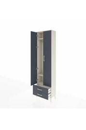 Arges Dolap 3 Raflı 2 Çekmeceli Tek Askılı 60x30x221 Aytaşı-Antrasit