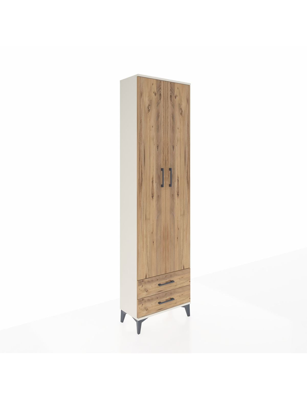 Arges Dolap 3 Raflı 2 Çekmeceli Tek Askılı 60x30x221 Aytaşı-Çam