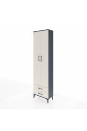 Arges Dolap 3 Raflı 2 Çekmeceli Tek Askılı 60x30x221 Antrasit-Aytaşı