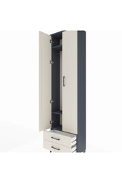 Arges Dolap 3 Raflı 2 Çekmeceli Tek Askılı 60x30x221 Antrasit-Aytaşı