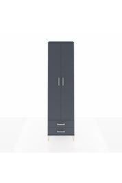Arges Dolap 3 Raflı 2 Çekmeceli Tek Askılı 60x30x221 Antrasit-Antrasit