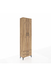 Arges Dolap 3 Raflı 2 Çekmeceli Tek Askılı 60x30x221 Çam-Çam