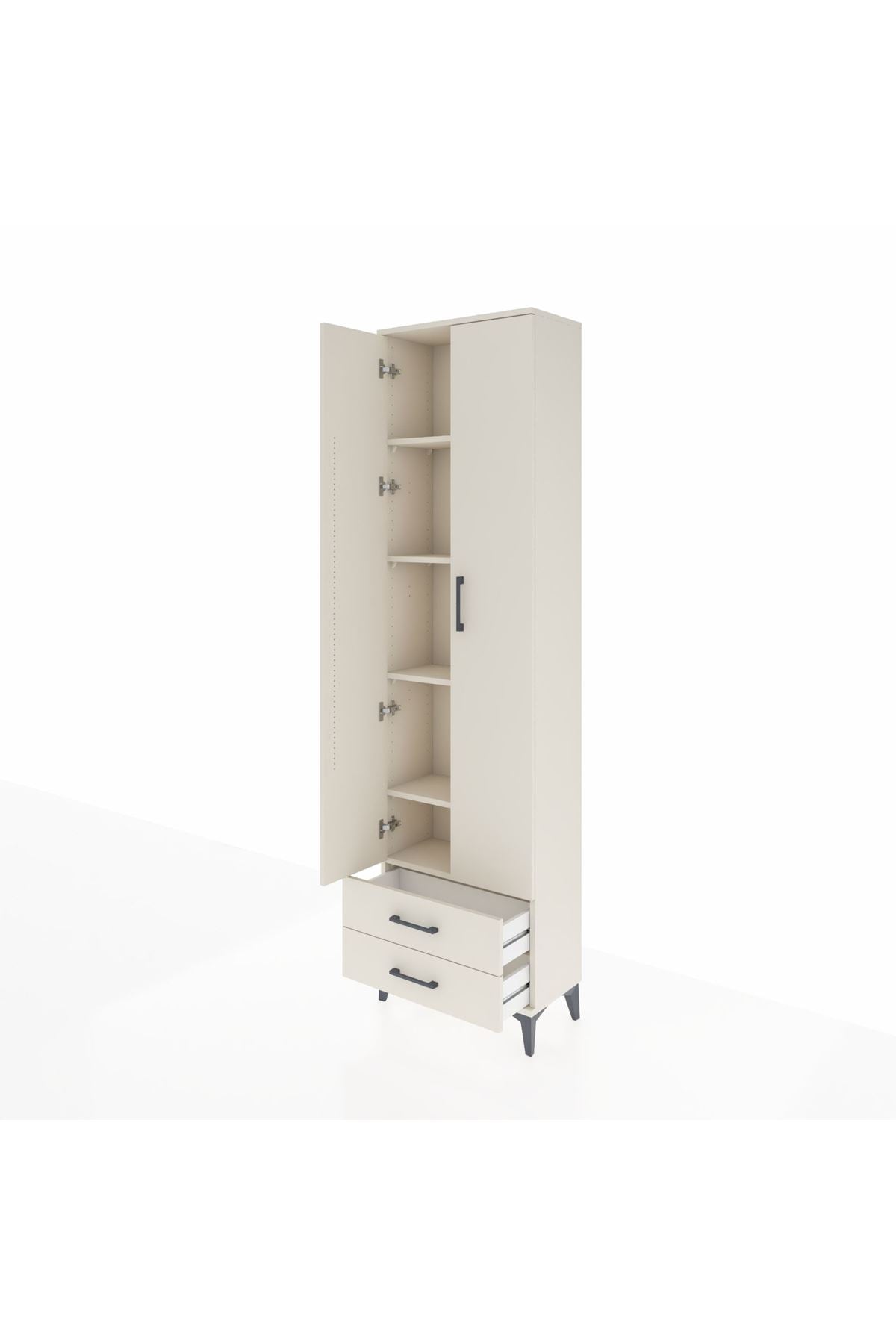 Arges Dolap 5 Raflı 2 Çekmeceli 2 Kapaklı 60x30x221 Aytaşı-Aytaşı