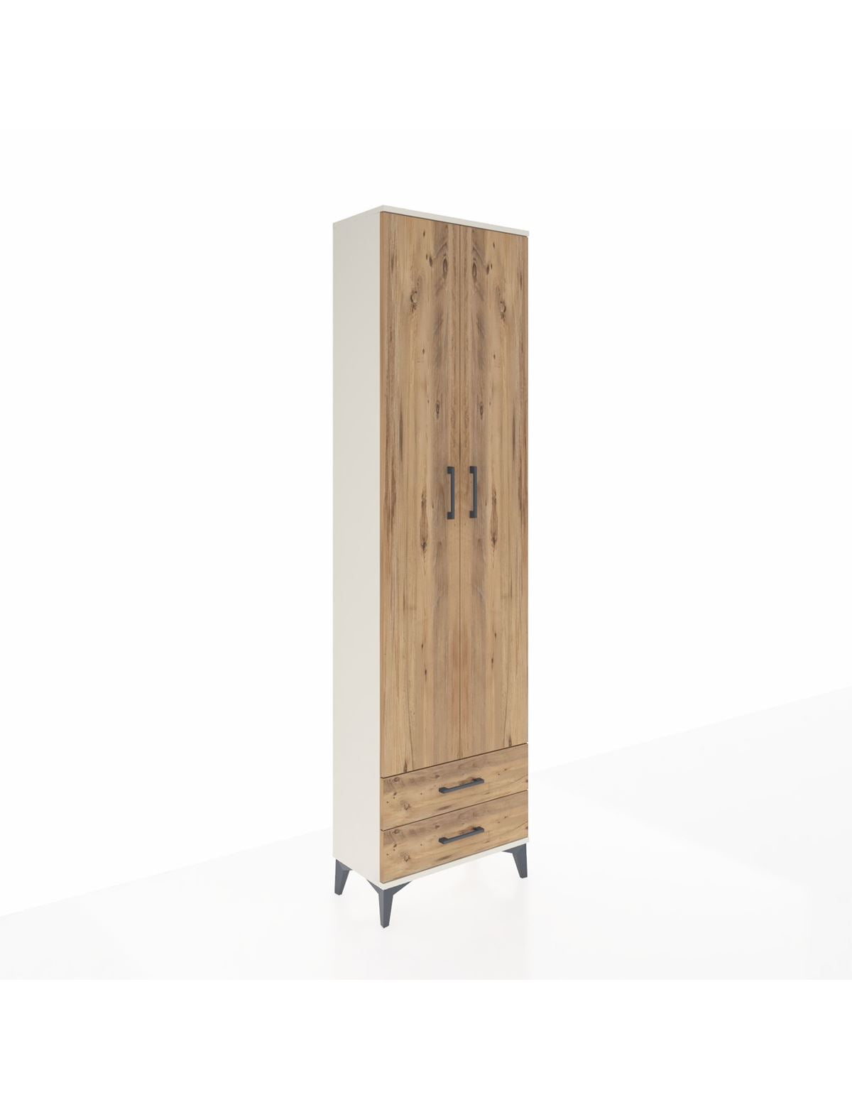 Arges Dolap 5 Raflı 2 Çekmeceli 2 Kapaklı 60x30x221 Aytaşı-Çam