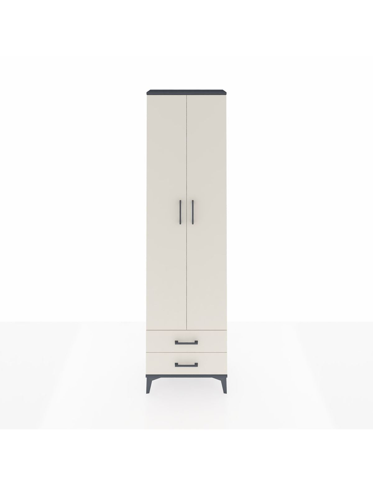 Arges Dolap 5 Raflı 2 Çekmeceli 2 Kapaklı 60x30x221 Antrasit-Aytaşı