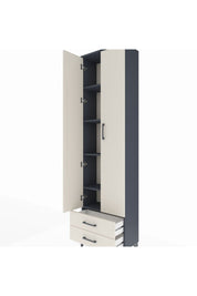 Arges Dolap 5 Raflı 2 Çekmeceli 2 Kapaklı 60x30x221 Antrasit-Aytaşı