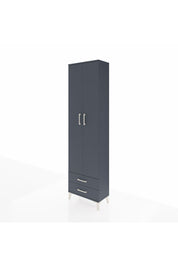 Arges Dolap 5 Raflı 2 Çekmeceli 2 Kapaklı 60x30x221 Antrasit-Antrasit