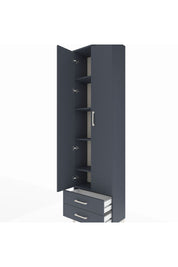 Arges Dolap 5 Raflı 2 Çekmeceli 2 Kapaklı 60x30x221 Antrasit-Antrasit