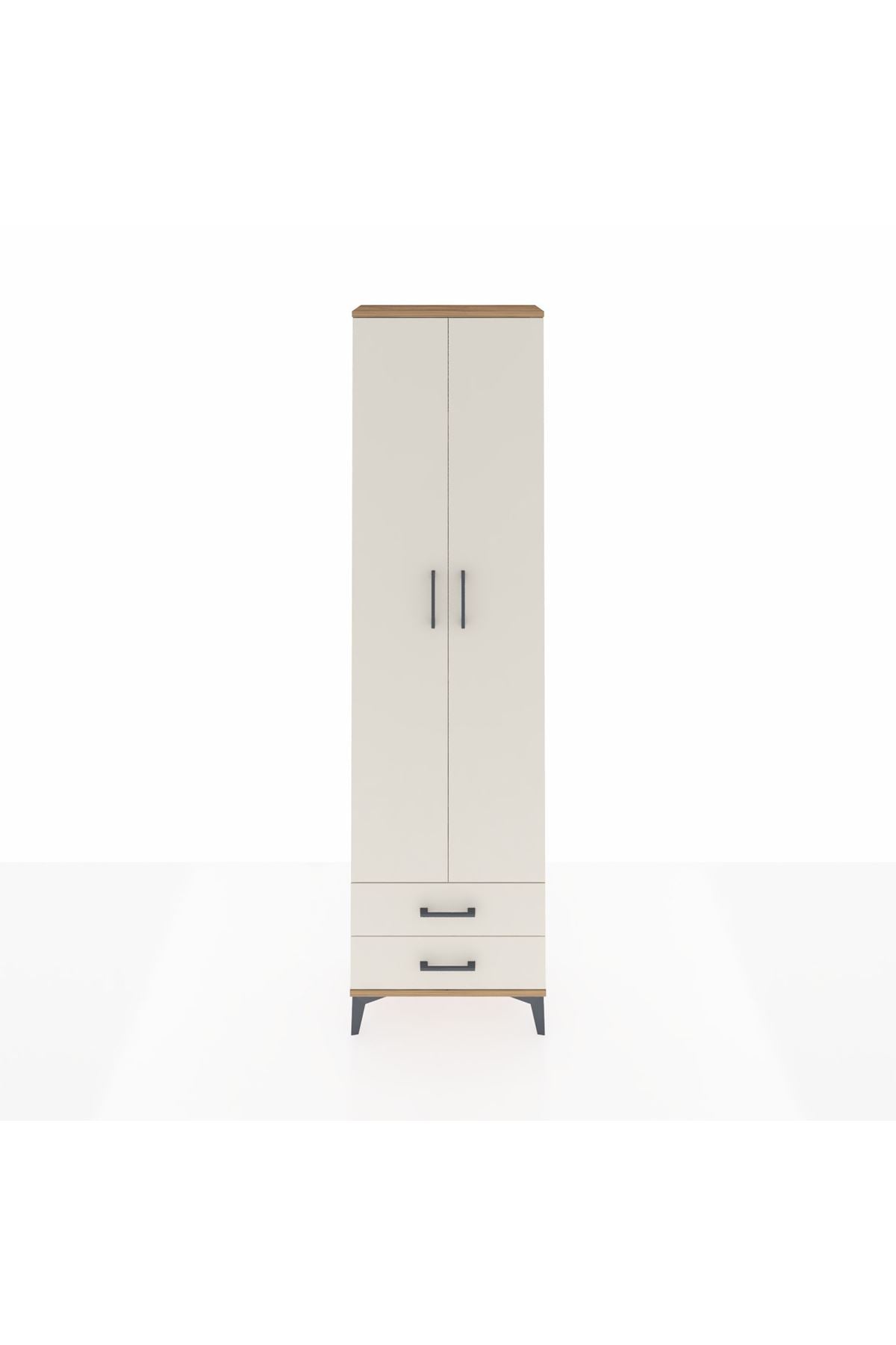 Arges Dolap 5 Raflı 2 Çekmeceli 2 Kapaklı 60x30x221 Çam-Aytaşı