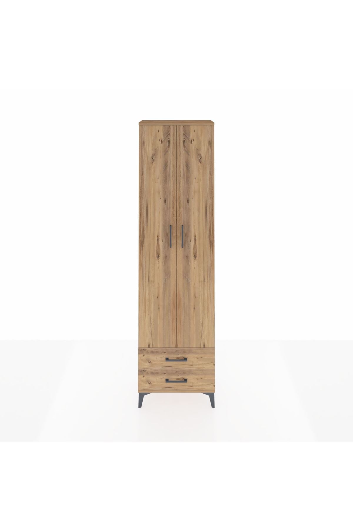 Arges Dolap 5 Raflı 2 Çekmeceli 2 Kapaklı 60x30x221 Çam-Çam