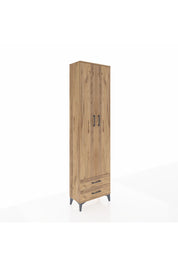 Arges Dolap 5 Raflı 2 Çekmeceli 2 Kapaklı 60x30x221 Çam-Çam