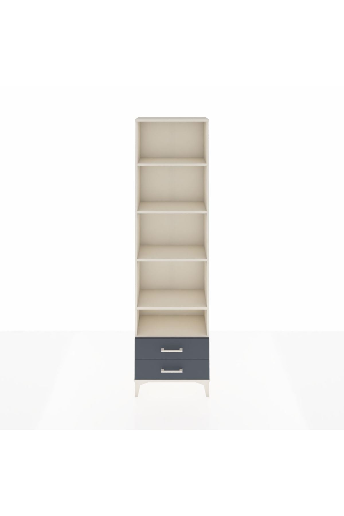 Arges Dolap 5 Raflı 2 Çekmeceli 60x30x221 Aytaşı-Antrasit