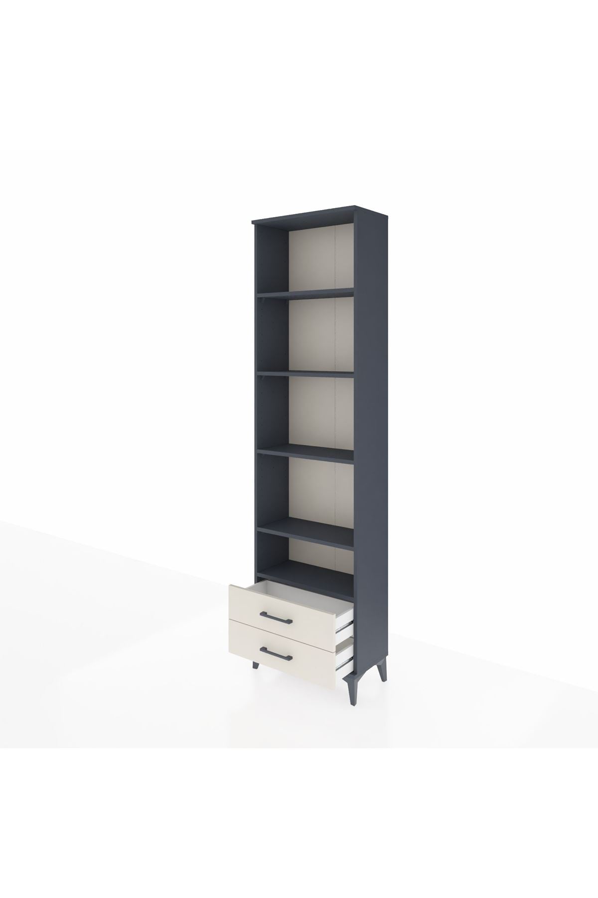 Arges Dolap 5 Raflı 2 Çekmeceli 60x30x221 Antrasit-Aytaşı