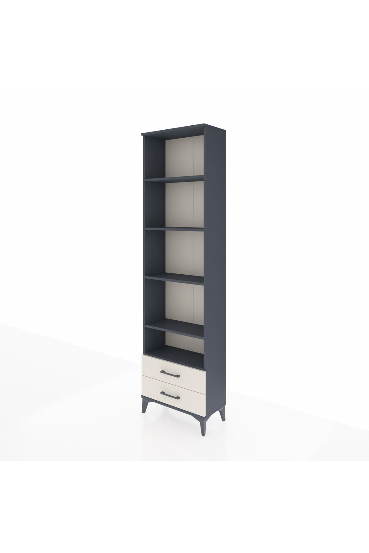 Arges Dolap 5 Raflı 2 Çekmeceli 60x30x221 Antrasit-Aytaşı