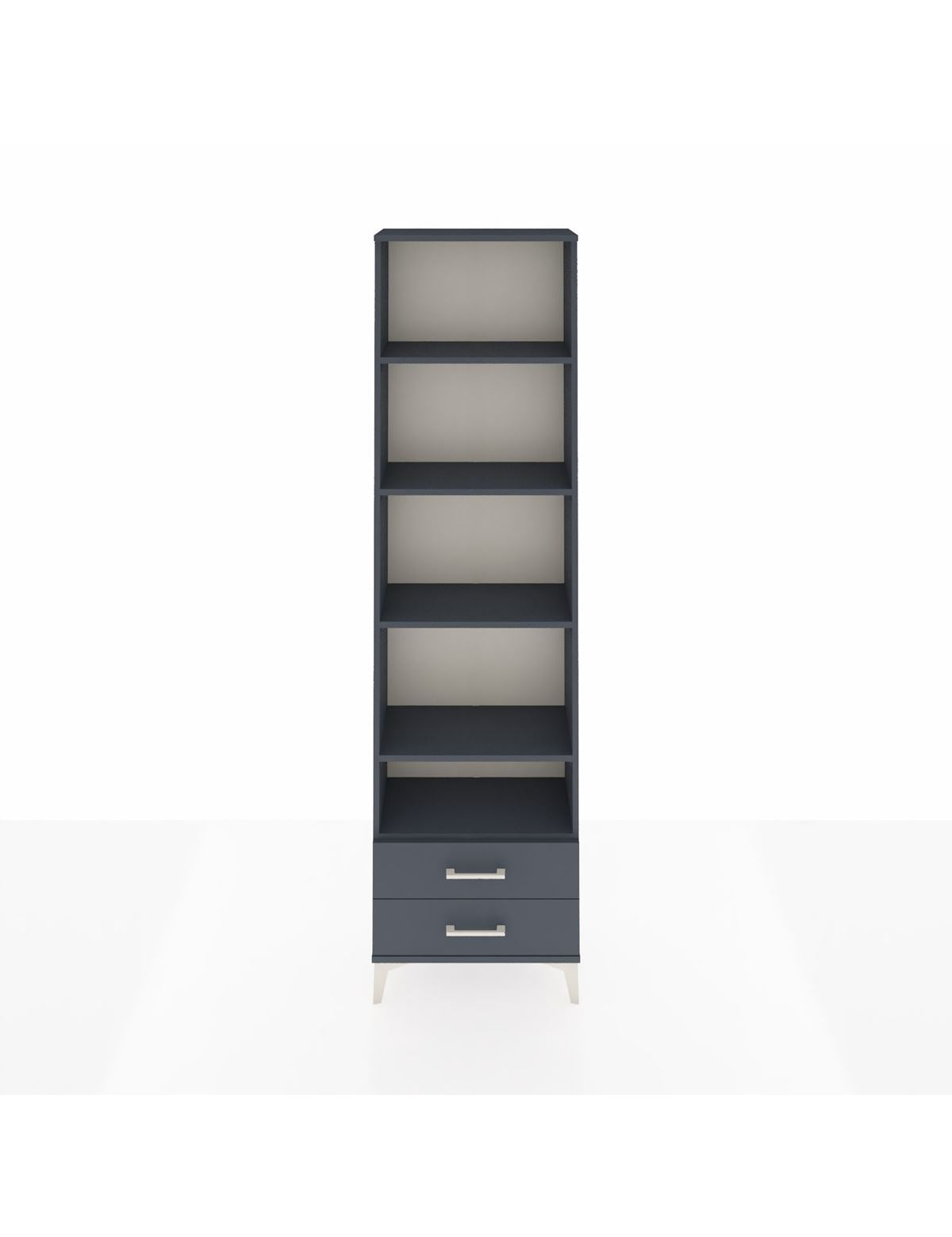 Arges Dolap 5 Raflı 2 Çekmeceli 60x30x221 Antrasit-Antrasit