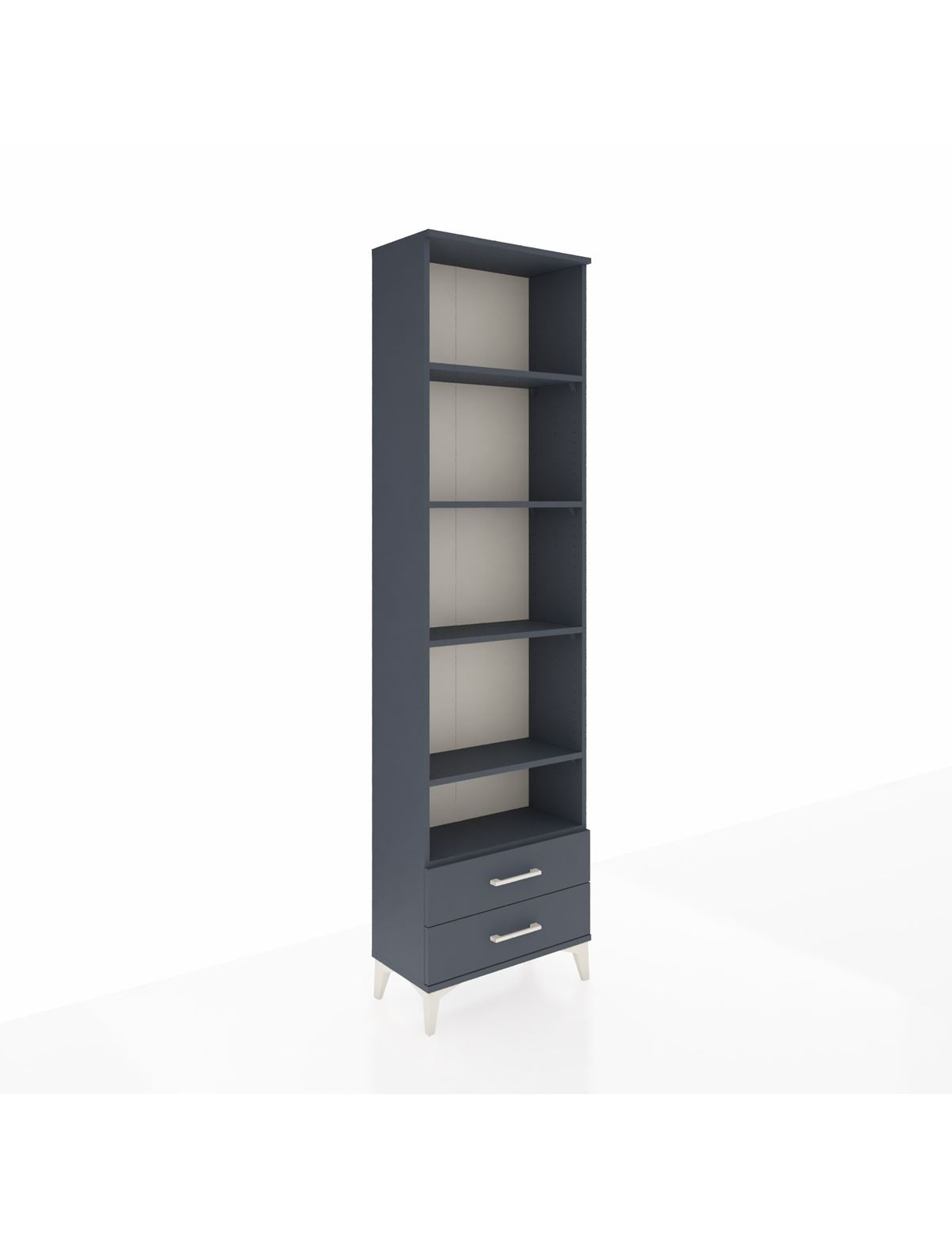 Arges Dolap 5 Raflı 2 Çekmeceli 60x30x221 Antrasit-Antrasit