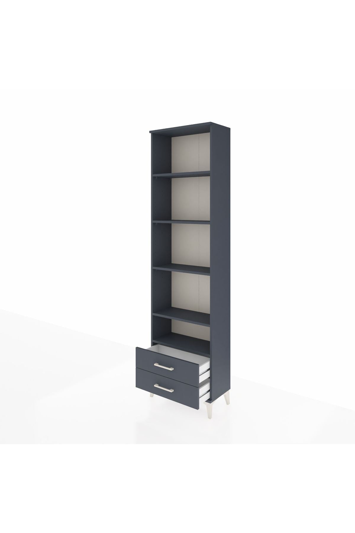 Arges Dolap 5 Raflı 2 Çekmeceli 60x30x221 Antrasit-Antrasit