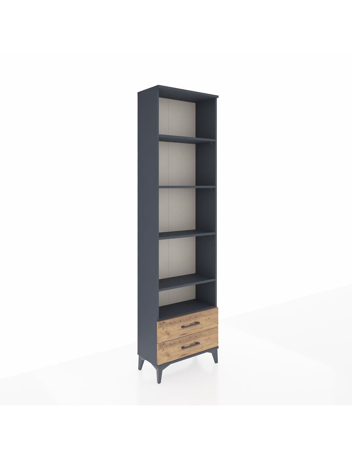 Arges Dolap 5 Raflı 2 Çekmeceli 60x30x221 Antrasit-Çam