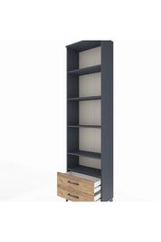 Arges Dolap 5 Raflı 2 Çekmeceli 60x30x221 Antrasit-Çam