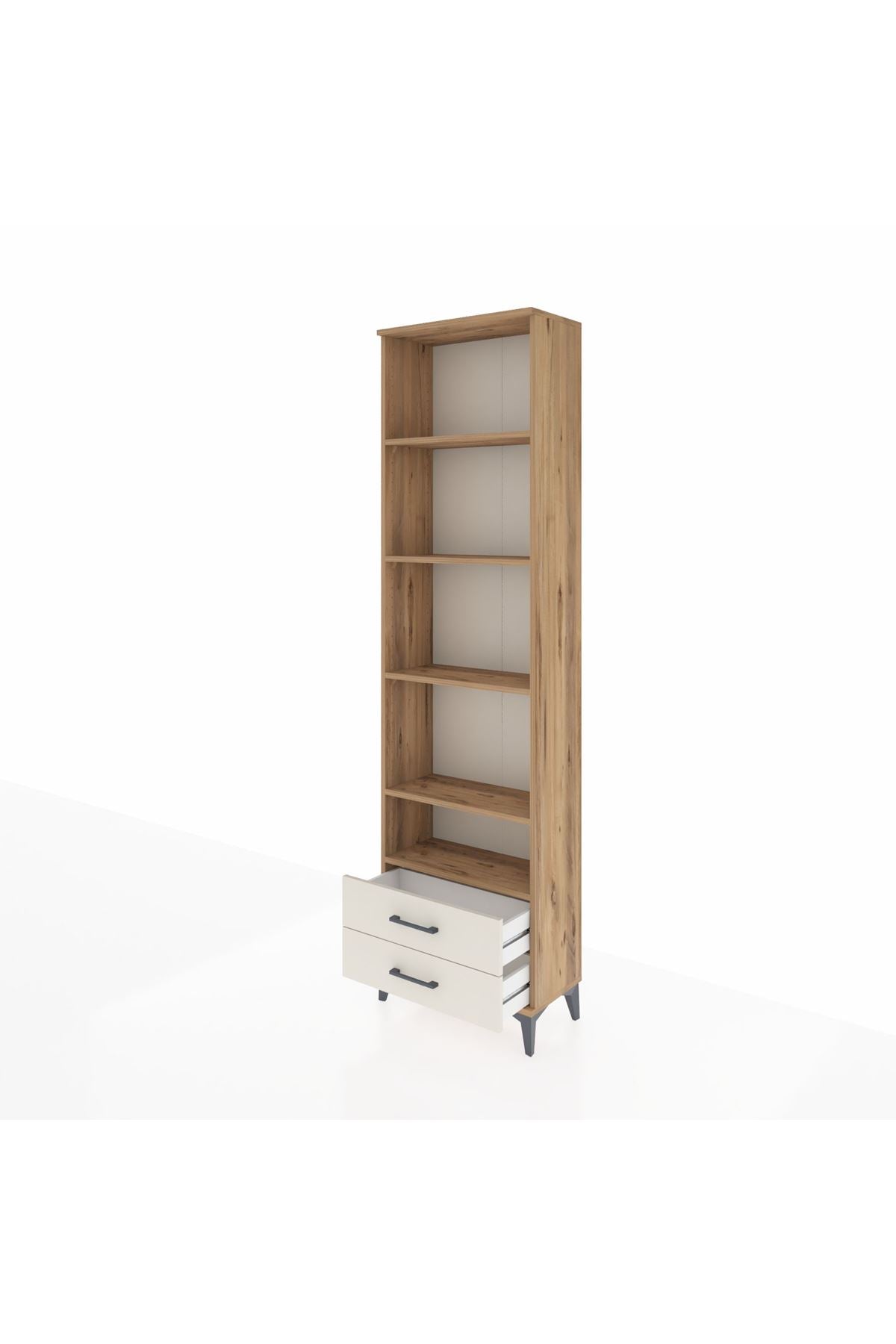 Arges Dolap 5 Raflı 2 Çekmeceli 60x30x221 Çam-Aytaşı