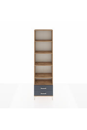 Arges Dolap 5 Raflı 2 Çekmeceli 60x30x221 Çam-Antrasit