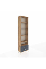 Arges Dolap 5 Raflı 2 Çekmeceli 60x30x221 Çam-Antrasit