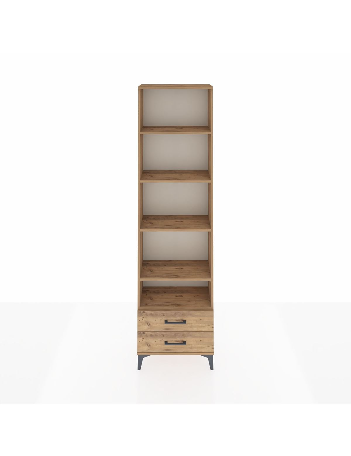 Arges Dolap 5 Raflı 2 Çekmeceli 60x30x221 Çam-Çam