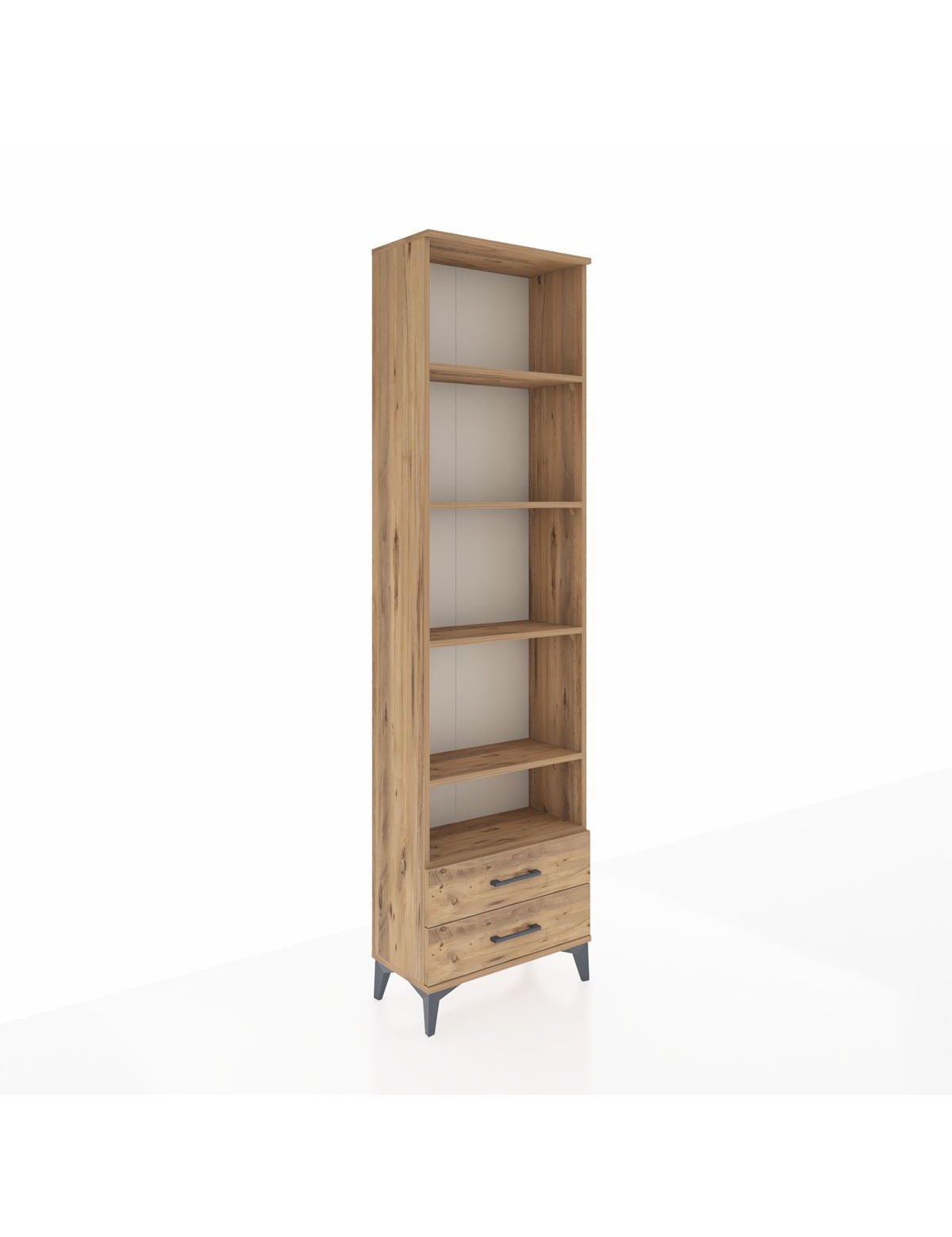 Arges Dolap 5 Raflı 2 Çekmeceli 60x30x221 Çam-Çam