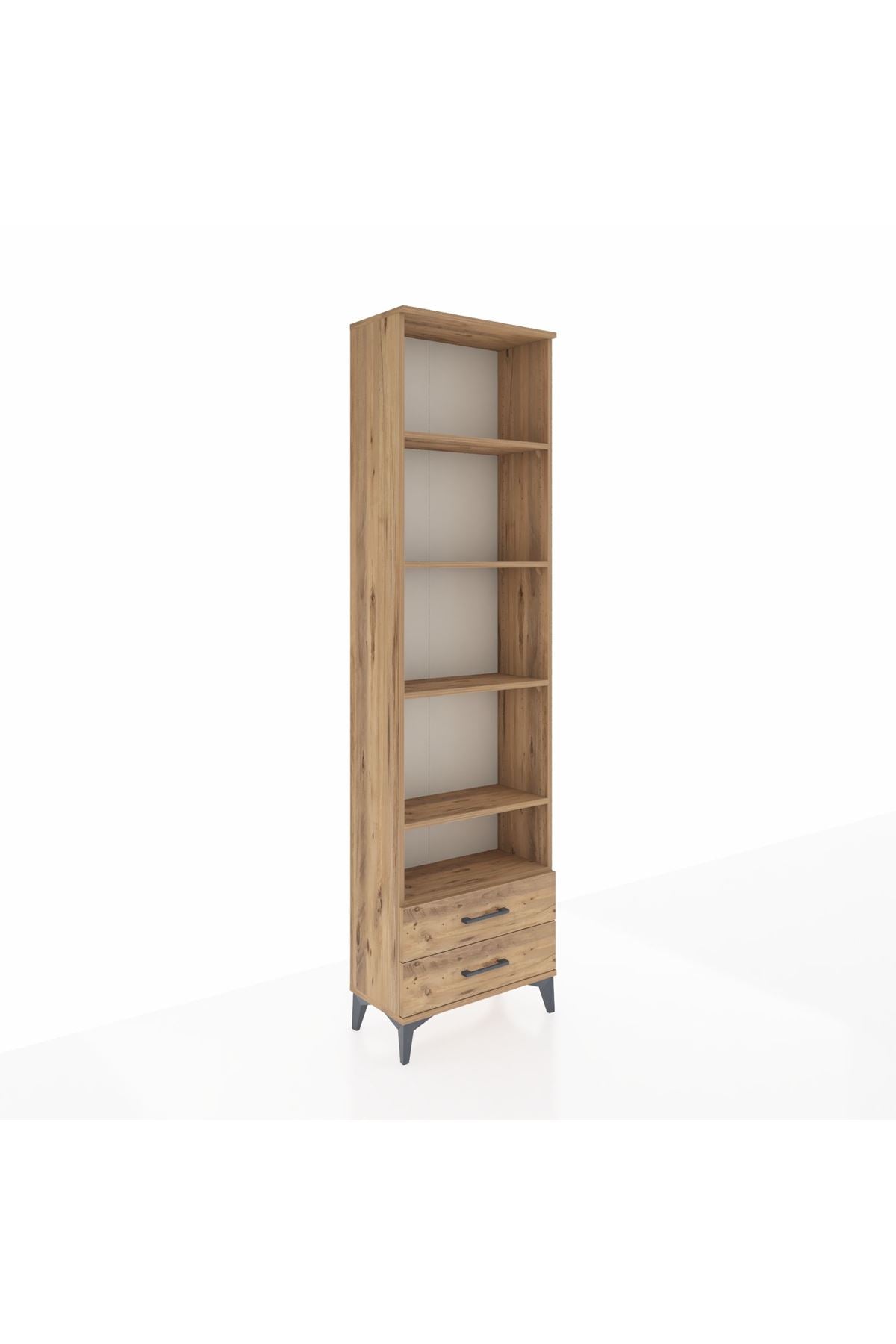 Arges Dolap 5 Raflı 2 Çekmeceli 60x30x221 Çam-Çam