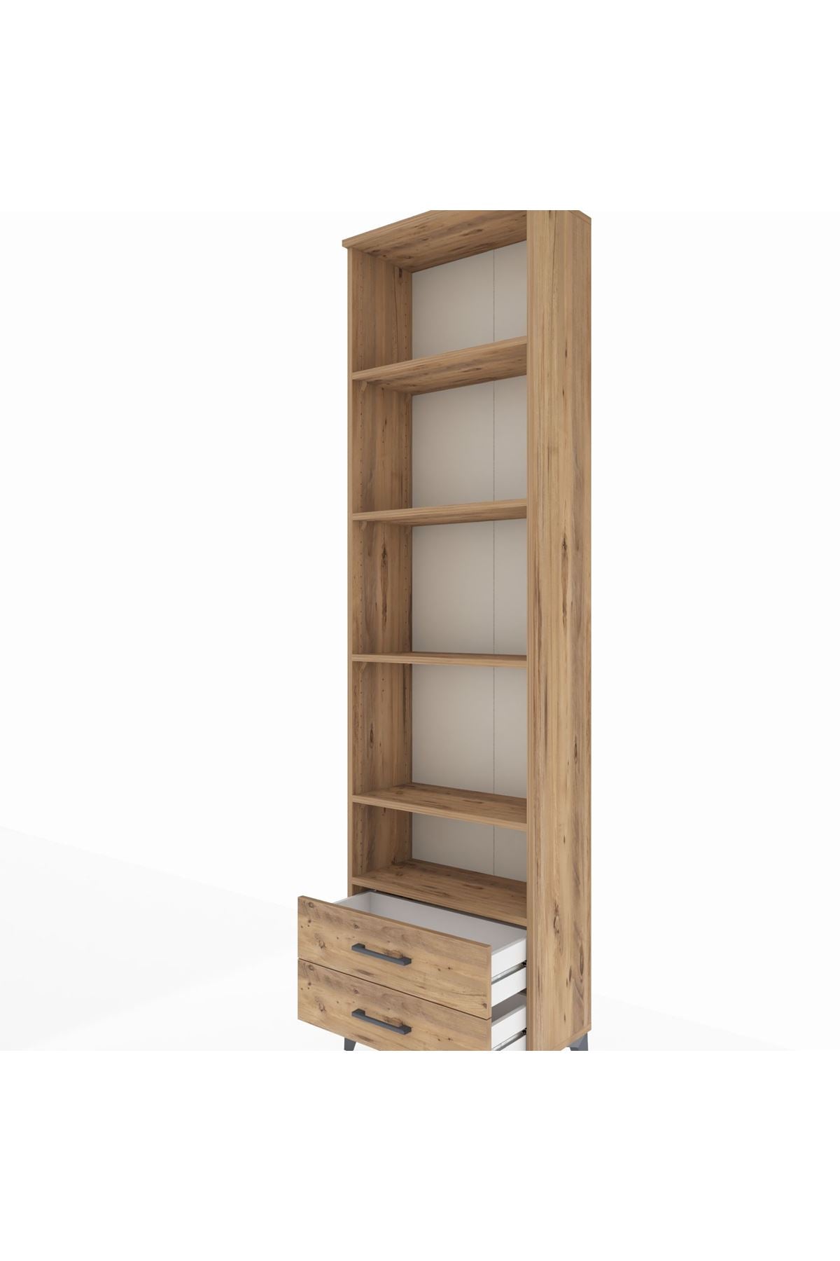 Arges Dolap 5 Raflı 2 Çekmeceli 60x30x221 Çam-Çam