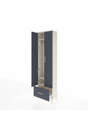 Arges Dolap 3 Raflı Tek Çekmeceli Tek Askılı 60x30x221 Aytaşı-Antrasit