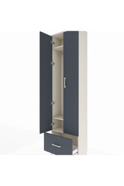 Arges Dolap 3 Raflı Tek Çekmeceli Tek Askılı 60x30x221 Aytaşı-Antrasit