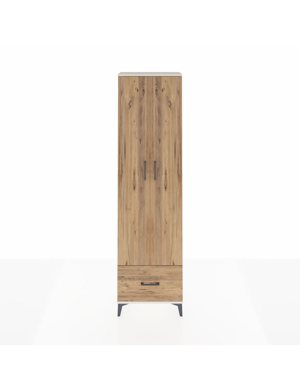 Arges Dolap 3 Raflı Tek Çekmeceli Tek Askılı 60x30x221 Aytaşı-Çam