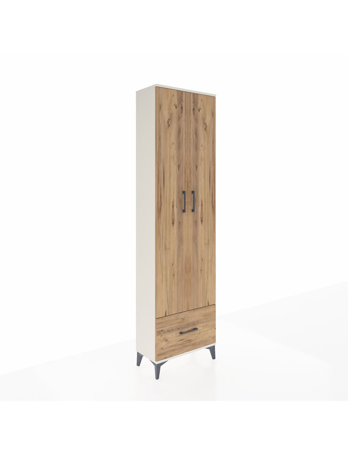 Arges Dolap 3 Raflı Tek Çekmeceli Tek Askılı 60x30x221 Aytaşı-Çam