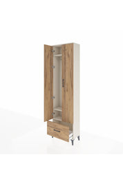 Arges Dolap 3 Raflı Tek Çekmeceli Tek Askılı 60x30x221 Aytaşı-Çam