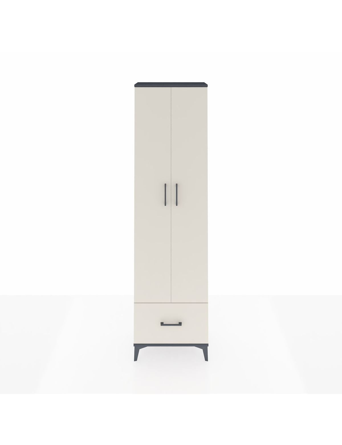 Arges Dolap 3 Raflı Tek Çekmeceli Tek Askılı 60x30x221 Antrasit-Aytaşı