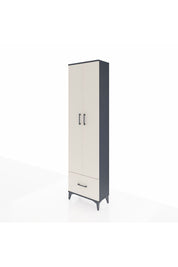 Arges Dolap 3 Raflı Tek Çekmeceli Tek Askılı 60x30x221 Antrasit-Aytaşı