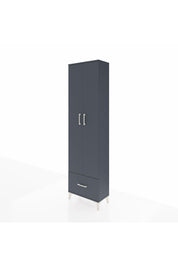 Arges Dolap 3 Raflı Tek Çekmeceli Tek Askılı 60x30x221 Antrasit-Antrasit