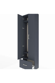 Arges Dolap 3 Raflı Tek Çekmeceli Tek Askılı 60x30x221 Antrasit-Antrasit