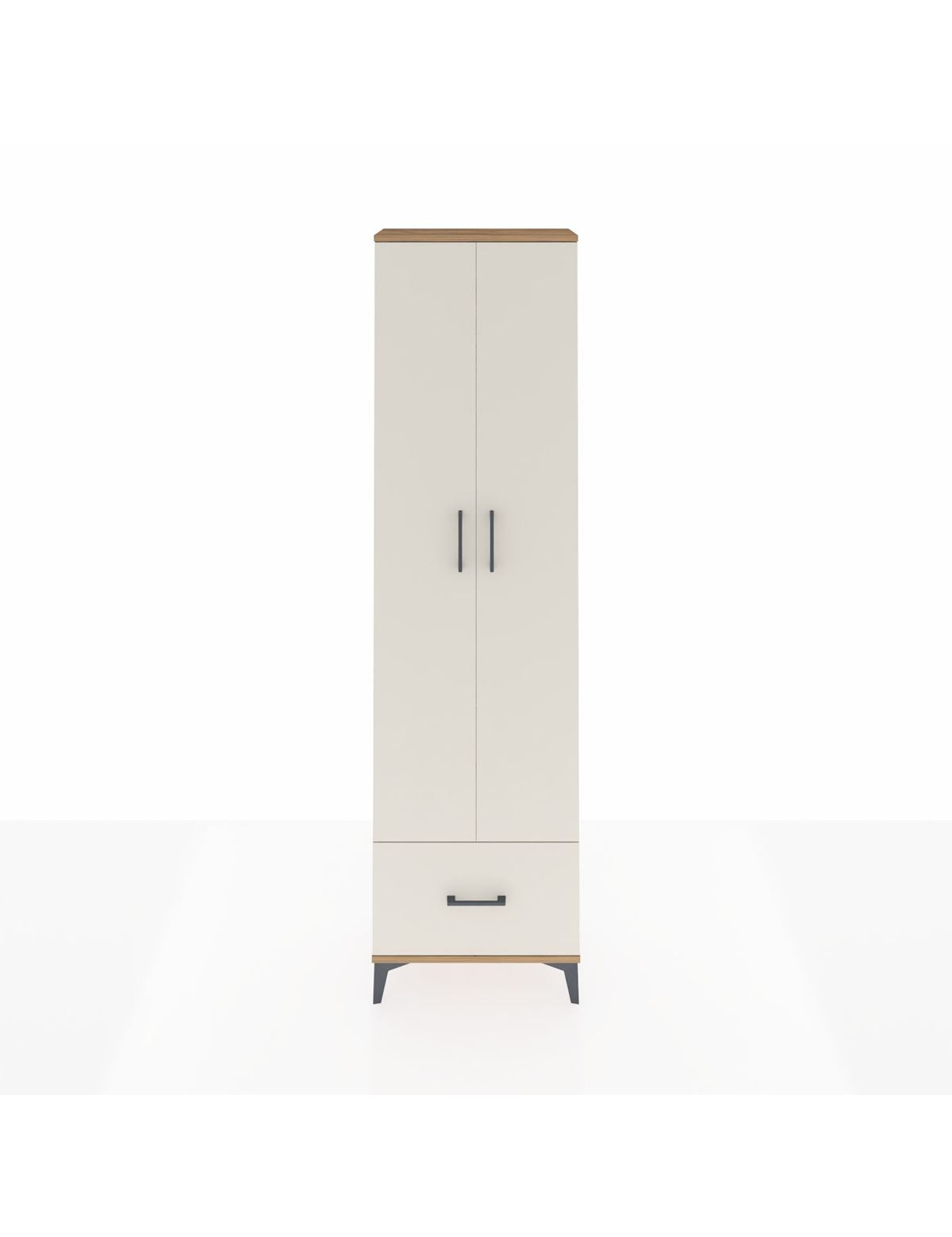 Arges Dolap 3 Raflı Tek Çekmeceli Tek Askılı 60x30x221 Çam-Aytaşı