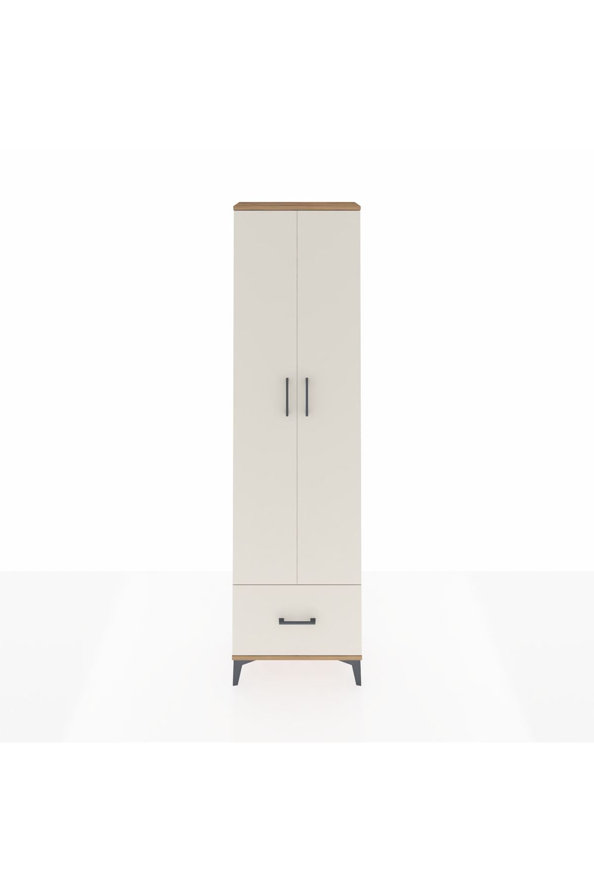 Arges Dolap 3 Raflı Tek Çekmeceli Tek Askılı 60x30x221 Çam-Aytaşı