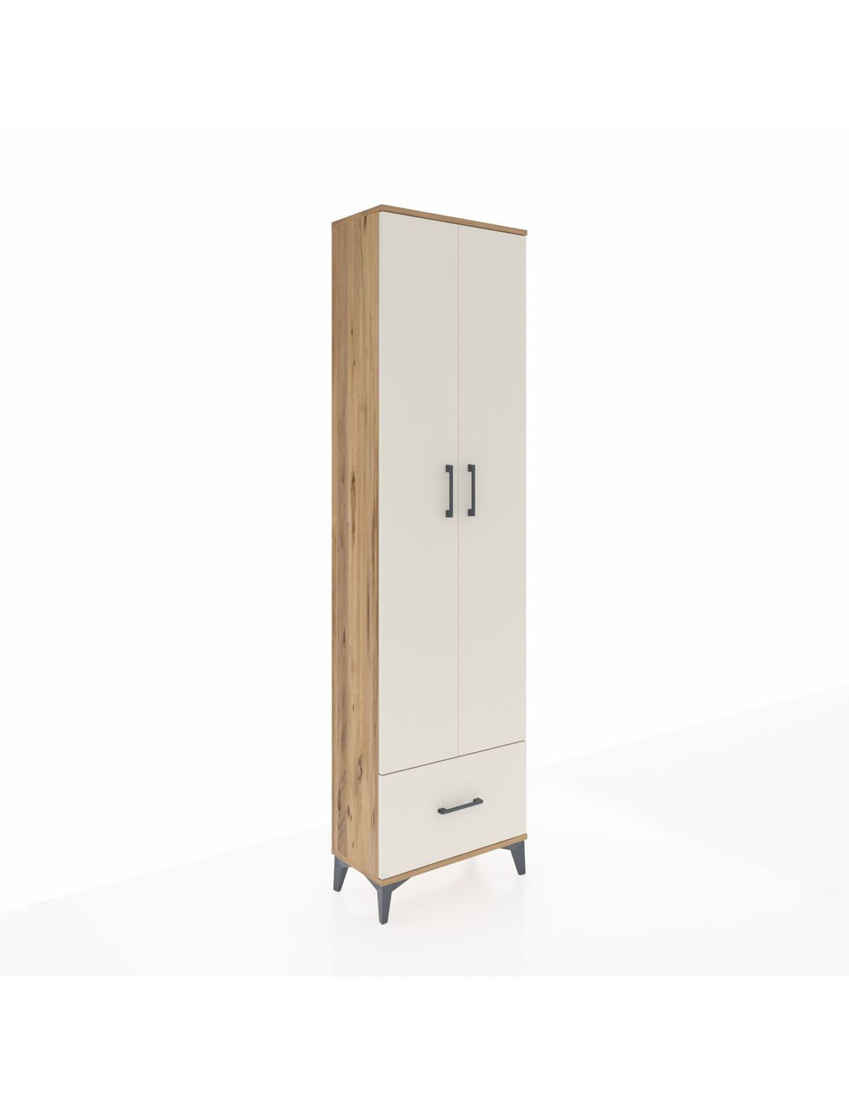 Arges Dolap 3 Raflı Tek Çekmeceli Tek Askılı 60x30x221 Çam-Aytaşı