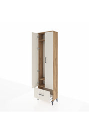 Arges Dolap 3 Raflı Tek Çekmeceli Tek Askılı 60x30x221 Çam-Aytaşı