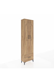 Arges Dolap 3 Raflı Tek Çekmeceli Tek Askılı 60x30x221 Çam-Çam